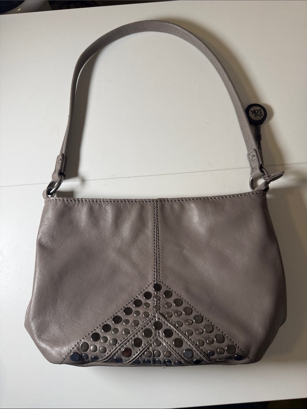 The Sak Taupe Shoulder Bag with Stud Accents